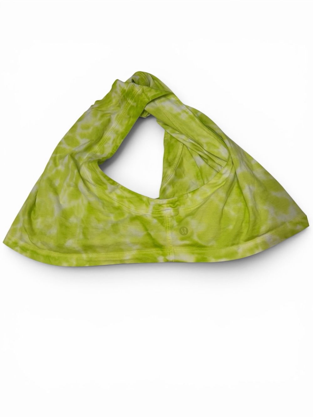 Lululemon Oversized 4 Neon Yellow Tie Dye High Neck Crop Tank Top - Picture 4 of 5